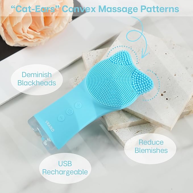 VRAIKO MIA Facial Cleansing Brush, Waterproof Rechargeable Face Cleansing Brush - Image 3