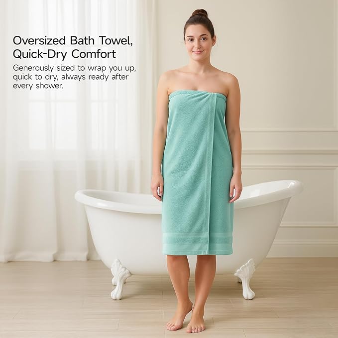 REDKISS 100% Cotton Bath Towels Set of 2, Extra Large Bath Sheets 35 X 70 Inches - Image 3