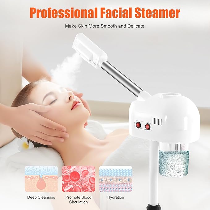 Professional Facial Steamer, Hot Ozone Face Steamer on Wheels - Image 2