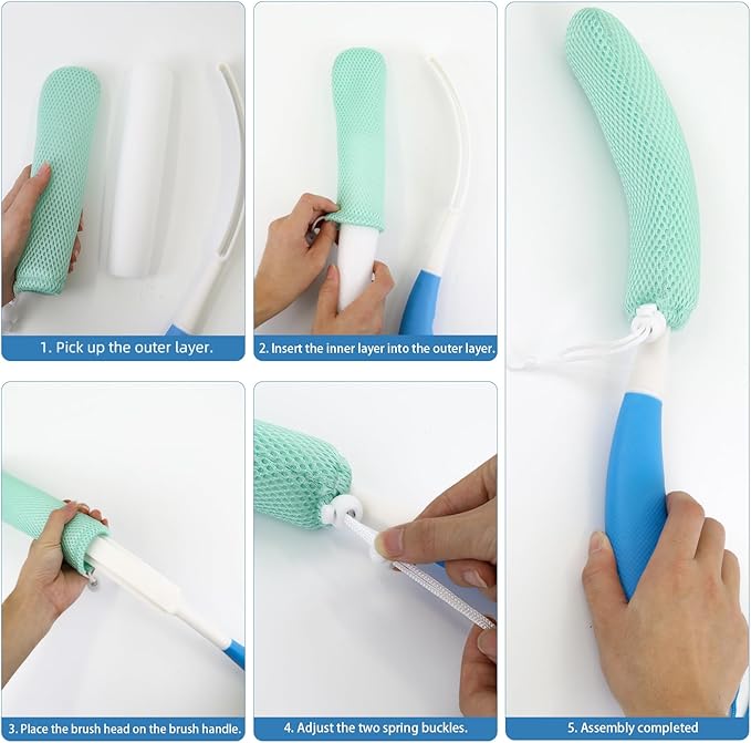 Shower Back Brush with Long Handle, 15.35" Body Brush, Long Back Scrubber - Image 10