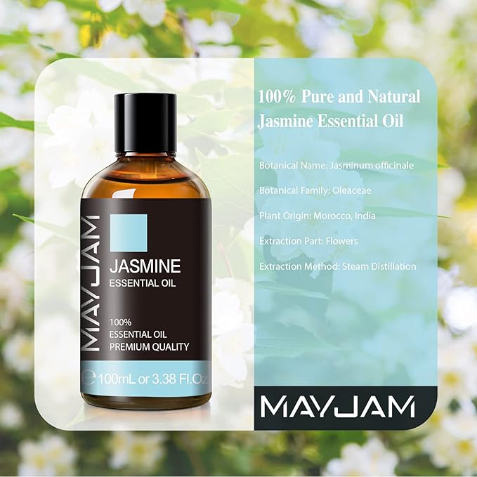 Jasmine Essential Oil with Glass Dropper, MAYJAM Pure Essential Oils - Image 3