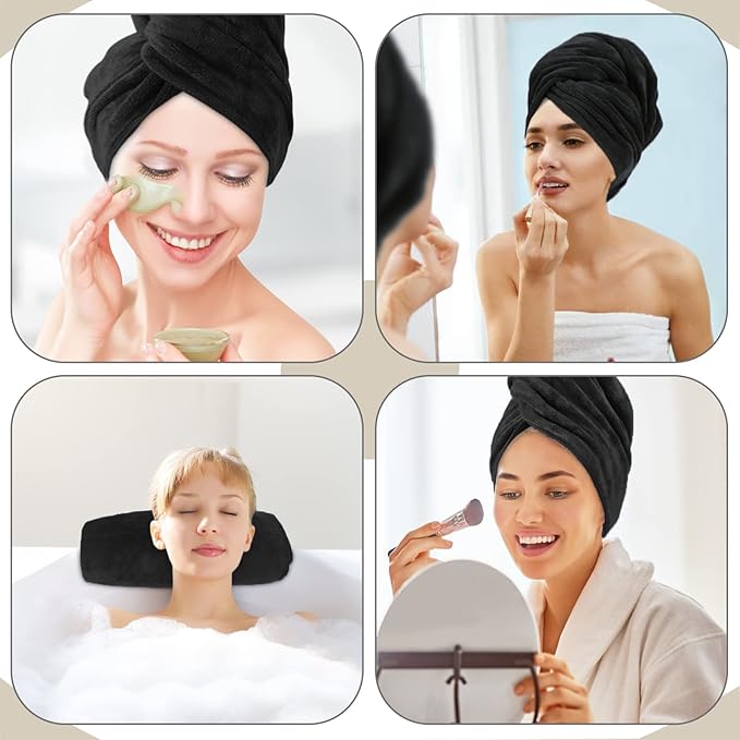 SUNLAND Microfiber Hair Towels Anti Frizz Hair Drying Towel Super Absorbent - Image 4