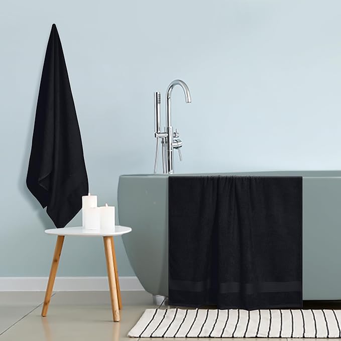 GLAMBURG Premium Cotton Oversized 2 Pack Bath Sheet 35x70-100% Pure Cotton - Image 4