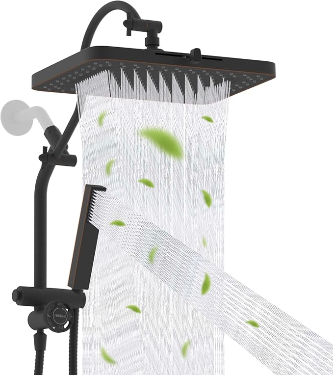 Hibbent 13'' cUPC Certified Shower Head Combo, High Pressure 5-spray Rainfall by Hibbent