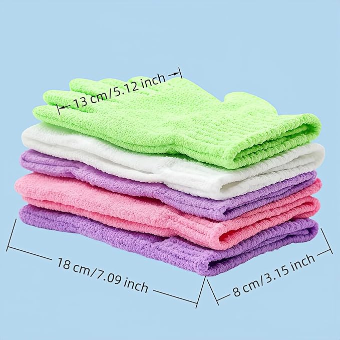 4 Pairs Exfoliating Bath Gloves, Nylon Double Sided Exfoliating Gloves - Image 3