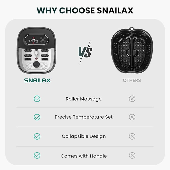 Snailax Foot Spa with Heat, Foot Bath, Collapsible Foot Spa Bath Massager with - Image 8