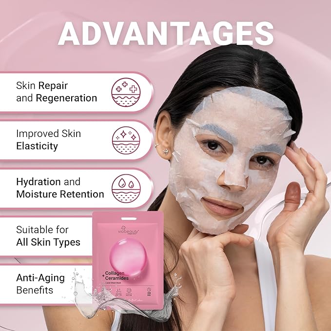 VIABEAUTY 8 Pack of Collagen Face Mask - Image 3