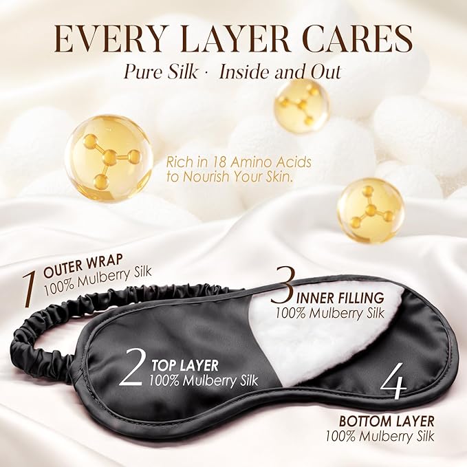LULUSILK Mulberry Silk Sleep Eye Mask Blindfold - Image 3