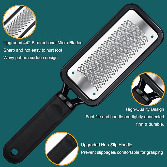 Foot File Foot Scrubber Pedicure, Professional Foot Grater Rasp Scraper Corns - Image 2