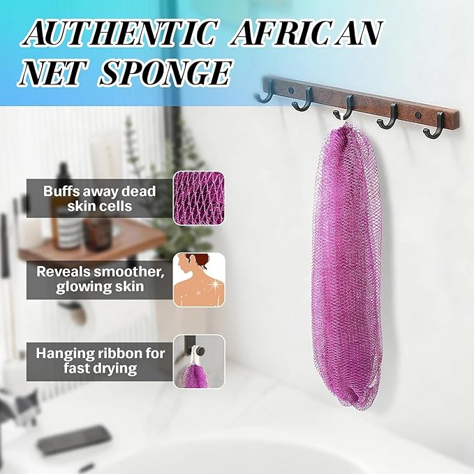 African Net Sponge Authentic Exfoliating Body Scrubber - Image 3