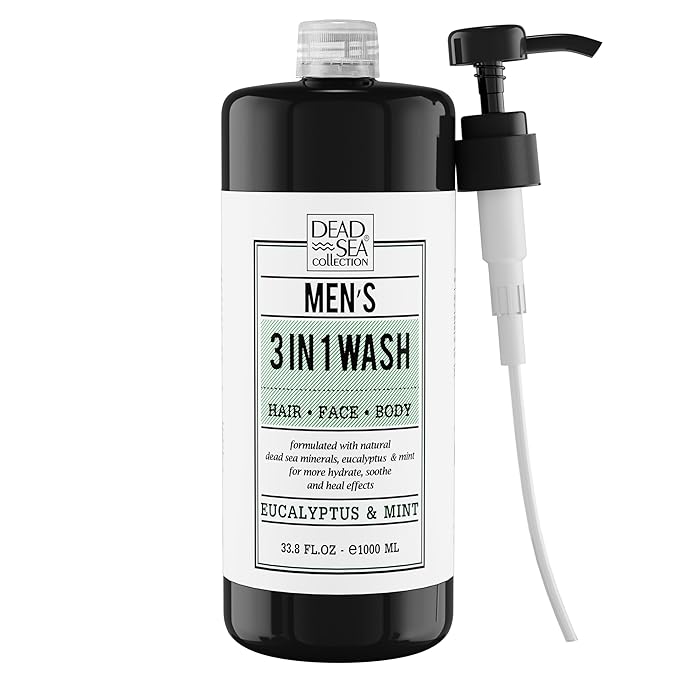 Dead Sea Collection Mens Body Wash 3 in 1 – Eucalyptus Body Wash by DeadSeaCollection