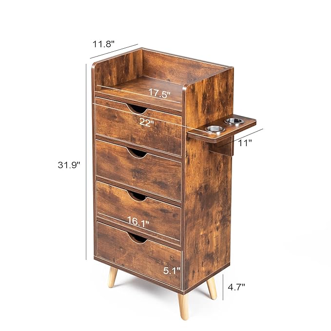 OmySalon 4 -Layer Salon Station Storage Cabinet, Beauty Barber Styling Stations - Image 3