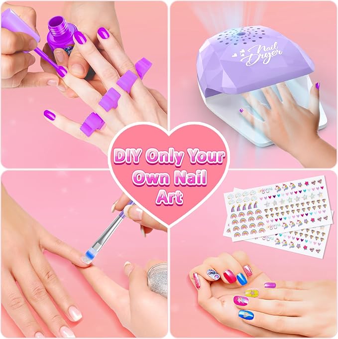 Kids Nail Polish Set for Girls, Nail Art Kit - Image 5