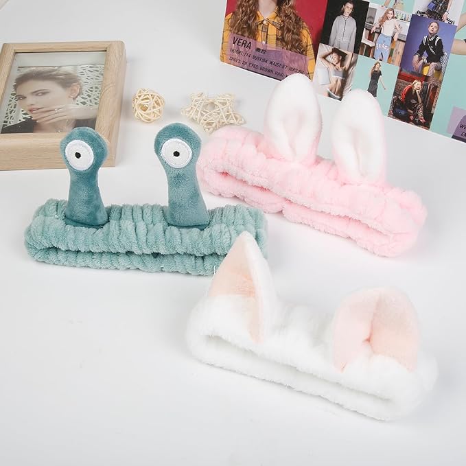 AIBFRID 6PCS Animal Ear Spa Headbands Face Wash Headband Cute Make Up Hairband - Image 7