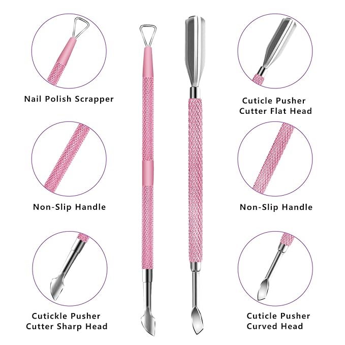 Cuticle Trimmer with Cuticle Pusher and Scissors, Cuticle Remover Professional - Image 3