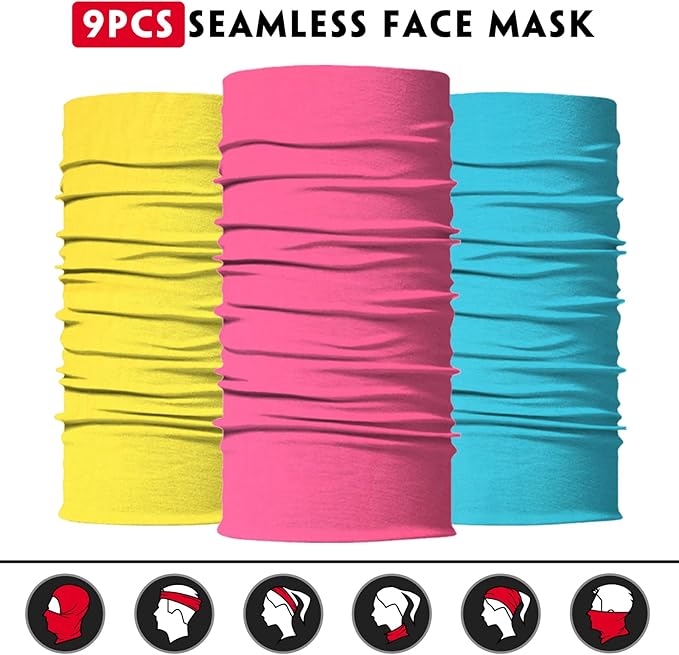 Venswell Neck Gaiter Face Mask Men Women, Seamless Bandana Rave Face Cover - Image 5