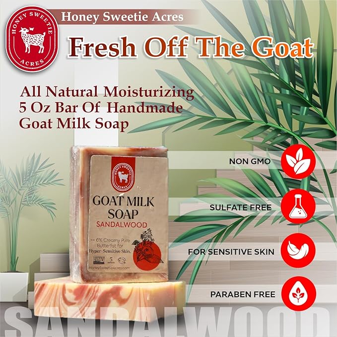 Honey Sweetie Acres Sandalwood Goat Milk Soap - Image 6