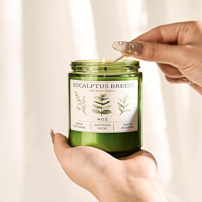 Eucalyptus & Mint Candles for Home Scented, 20 Hours Burn Soy Candle Gift for - Image 6