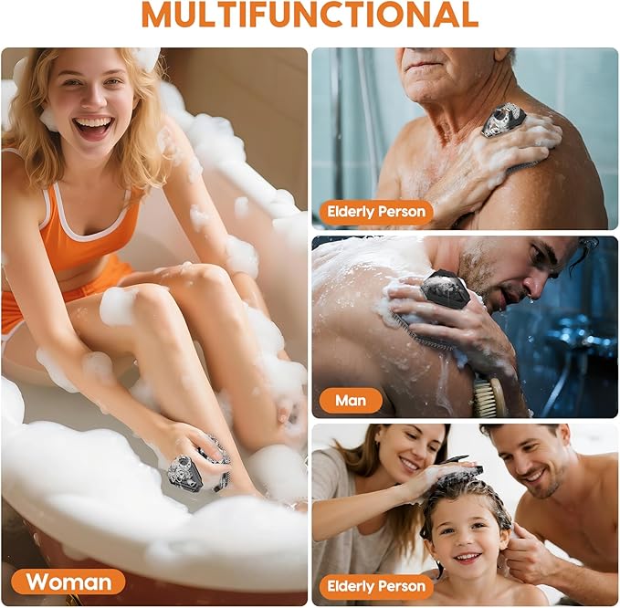 Silicone Body Scrubber, Non-Slip Handheld Cleansing Brush, Rich Foam, Deep - Image 6