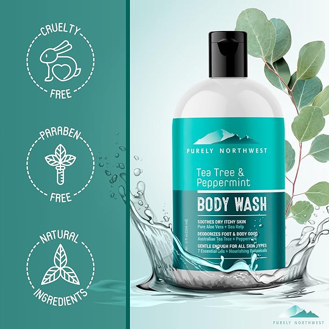 Tea Tree Body Wash for Men and Women – Natural Tea Tree Oil Body Cleanser for - Image 8