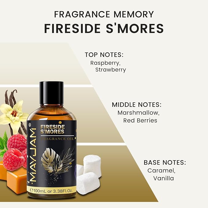 Fireside S'Mores Fragrance Oil Essential Oil, MAYJAM 3.38FL.OZ Fireside S'Mores - Image 4