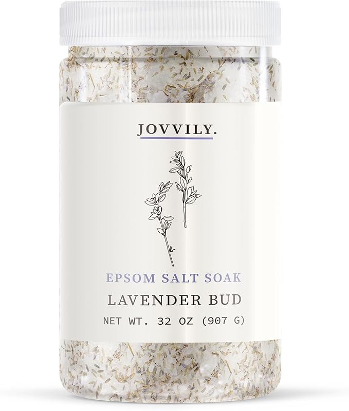 Jovvily Epsom Salt Soak with Lavender Buds & Lavender Essential Oil - 2 lb - by Jovvily