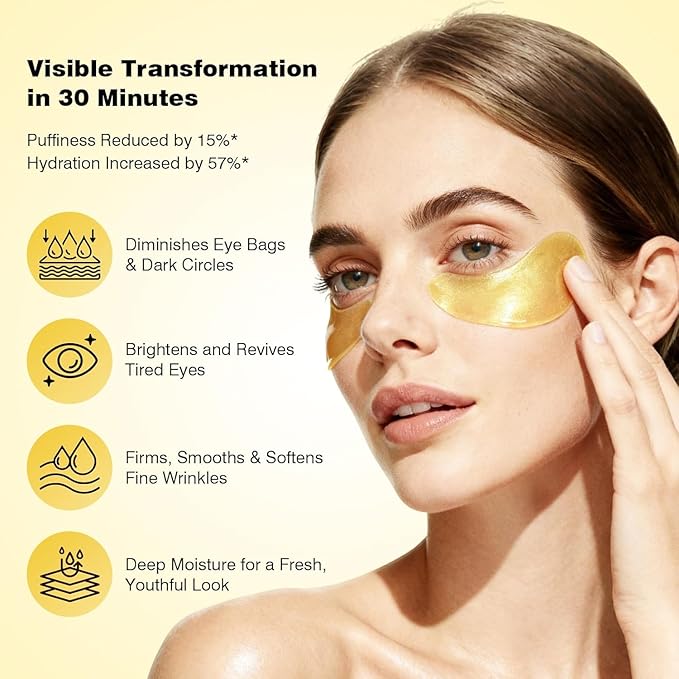 Under Eye Patches 60PCS, 24K Gold Collagen Eye Mask - Image 5
