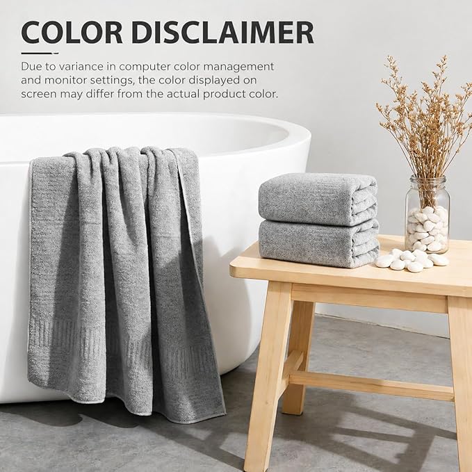 SEISSO 2 Pack Extra Large Bath Towels 63"x35", Bath Sheets - Image 5