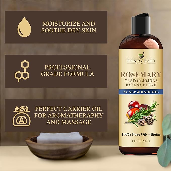Handcraft Blends Rosemary Oil for Hair 8 Fl Oz | Nourishing Hair Oil | 100% - Image 5