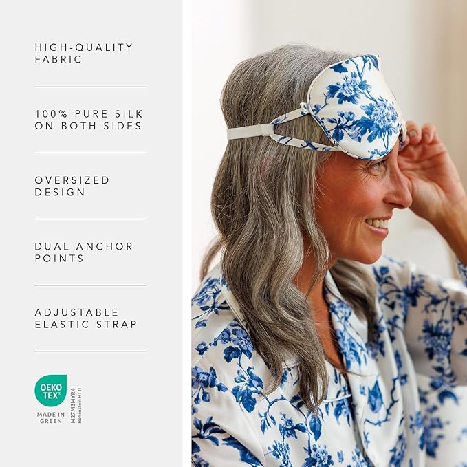 Fishers Finery 25 Momme Mulberry Silk Sleep Mask | Blindfold | Anti-Wrinkles - Image 2