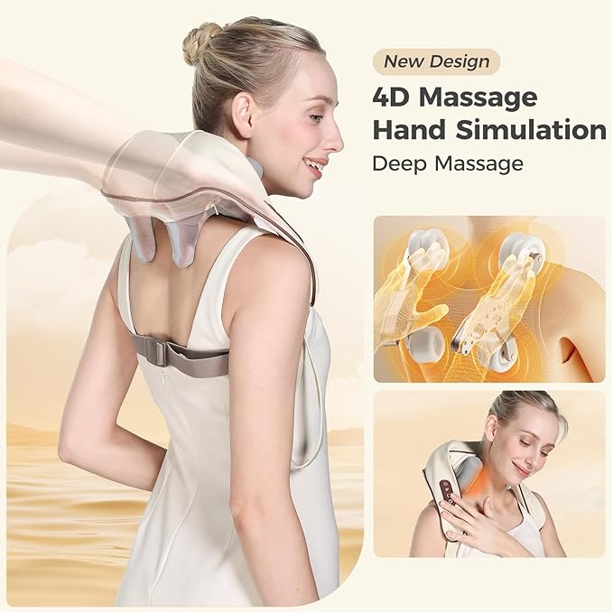 KppeX 4D Deep Cordless Neck Massager Pillow, Leg and Back Pain Relief Tissue - Image 2