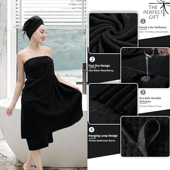 Extra Large Bath Towel Set of 4, Oversized Bath Sheet Super Soft Highly - Image 3