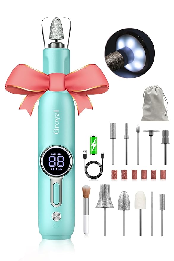 Nail Drill Kit, Cordless Electric Nail Drill Professional Kit 20000rpm Electric by GroyalProfessionalNailDrill