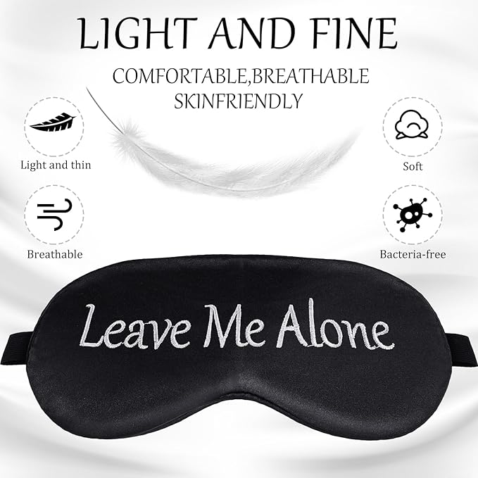 Geyoga 4 Pieces Funny Eye Mask for Sleep Soft Satin Blocking Blindfold - Image 2