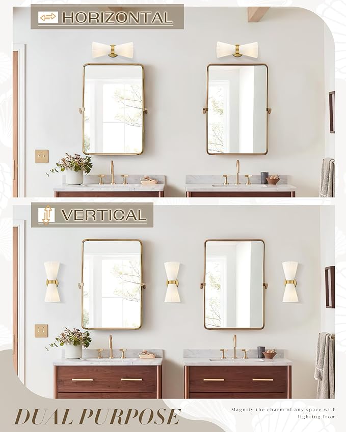 Modern Wall Sconce Set of 2, HWH 2-Light Up Down Wall Light Indoor Vanity Wall - Image 4