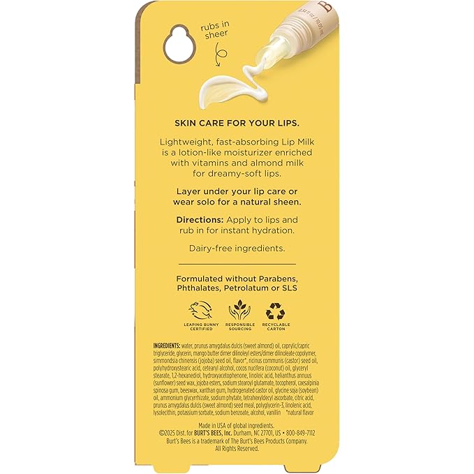 Burt’s Bees Lip Milk, Daily Lip Moisturizer, Toasted Coconut, Vitamin Enriched - Image 15