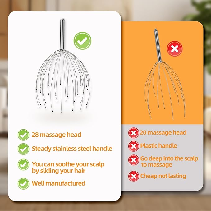 YEZY Head Massager 28 Fingers Head Scratcher Scalp Massager, Back Scratcher - Image 6
