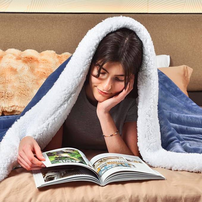 KAWAHOME Sherpa Fleece Throw Blanket - Image 3