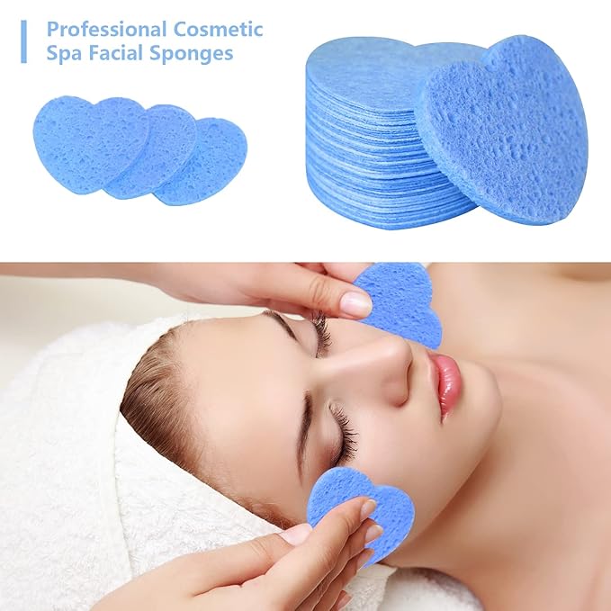 50-Count Facial Sponges Compressed, 100% Natural Cellulose Face Sponge - Image 5