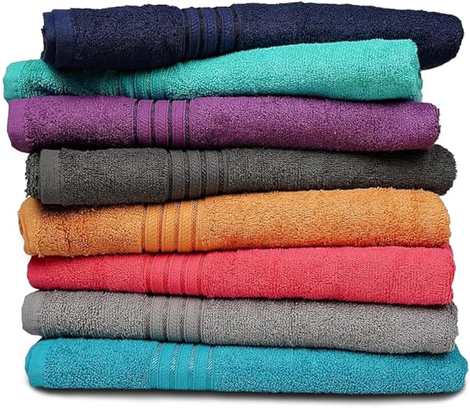 ZUPERIA Premium Multicolor Bath Towels Set of 8 100% Pure Cotton Shower Towels - Image 2