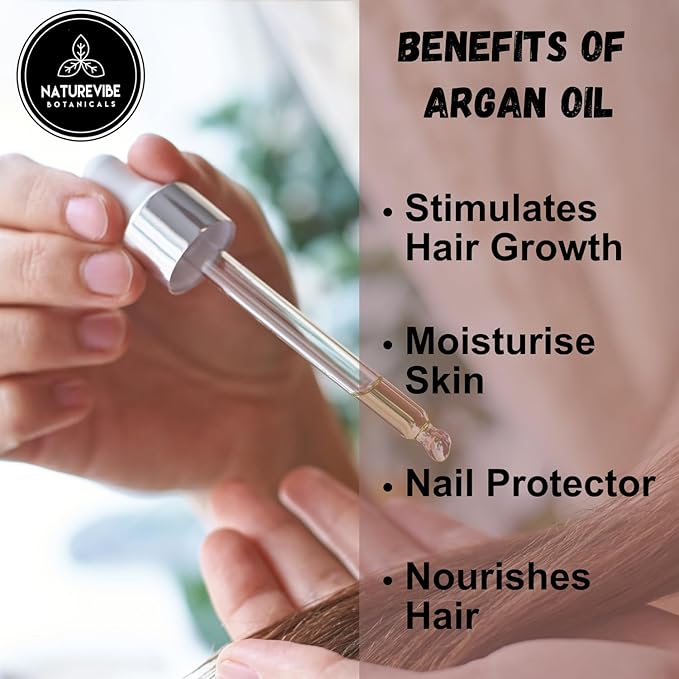 Naturevibe Botanicals Argan Oil 32 Fl oz – Cold Pressed, Pure Moroccan Argan Oil - Image 3