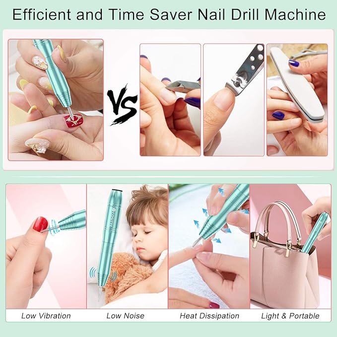 COSITTE Electric Nail Drill, USB Electric Nail Drill Machine - Image 6
