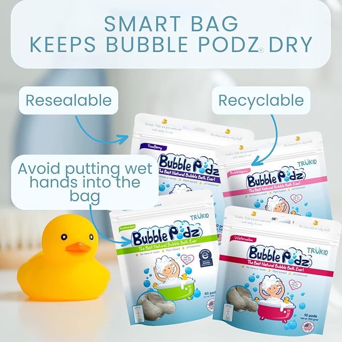 TruKid Bubble Podz Bubble Bath for Kids, & Babies, Tear Free Gentle & - Image 6