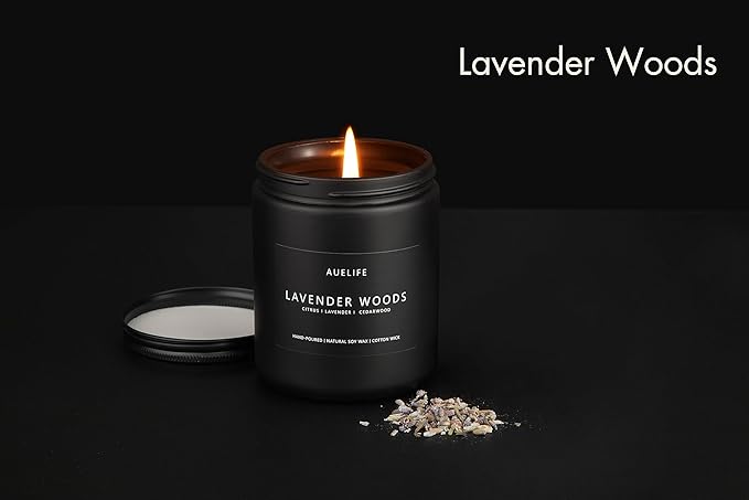 Lavender & Wood Scented Candle - Image 3