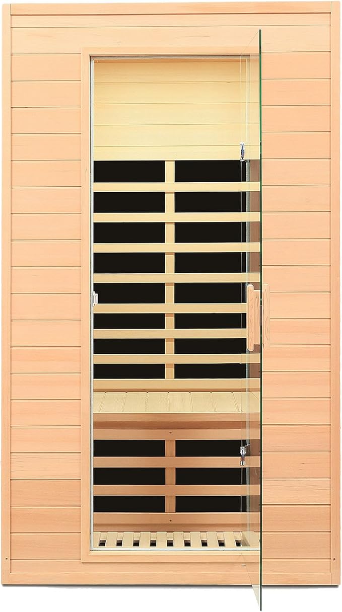 2 Person Infrared Sauna, Low EMF Far Infrared Sauna, Canadian Hemlock Wood Sauna by SalusHEAT