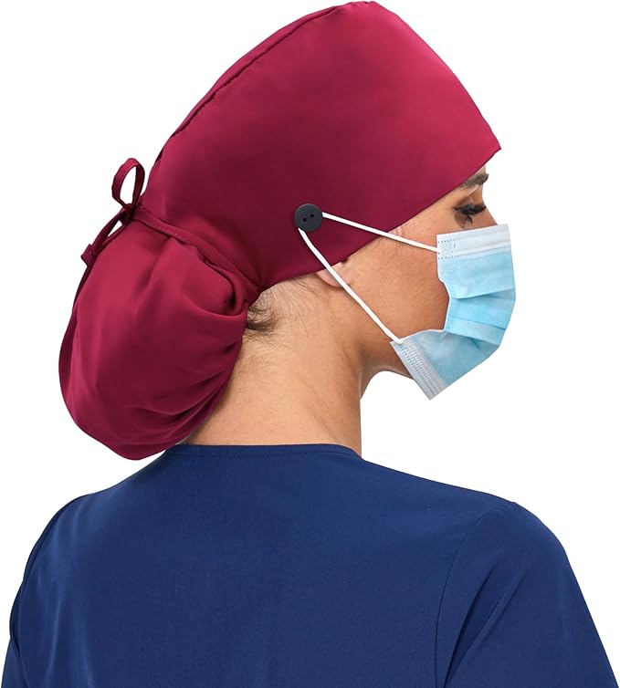 Satin Lined Scrub Cap, Adjustable Surgical Cap - Image 7
