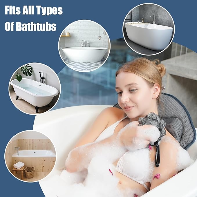 Full Body Bath Pillows for Tub Luxury Bathtub Pillow Cushion for Head, - Image 7
