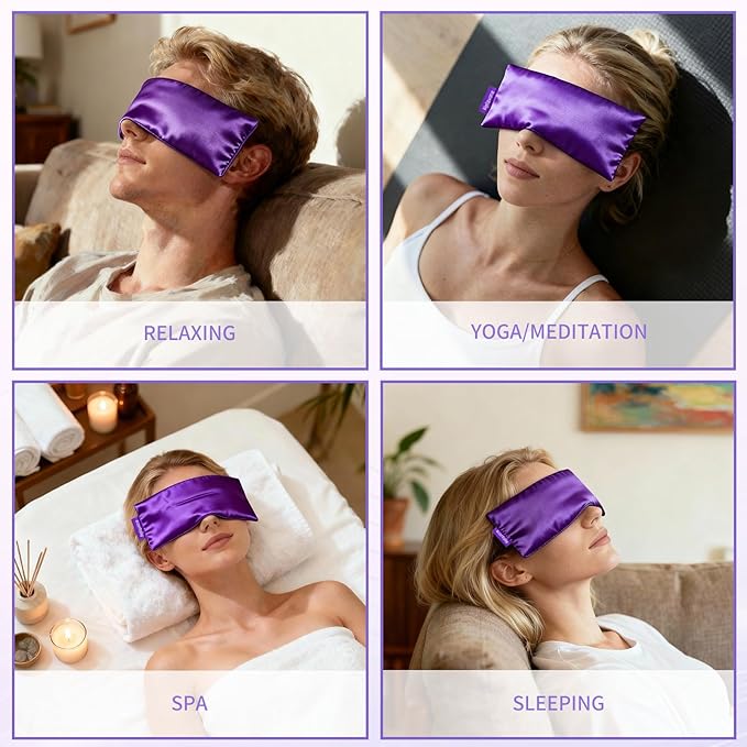 Lavender Weighted Eye Pillow for Relaxation, Lavender Eye Mask - Image 5