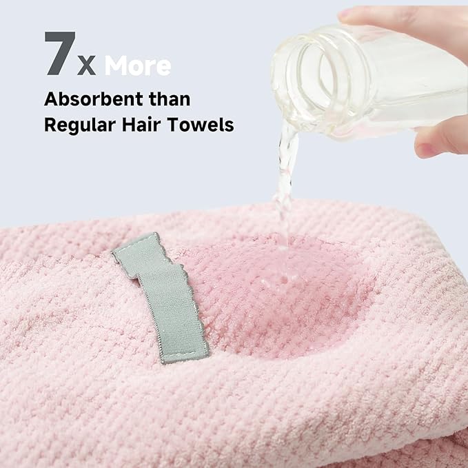 2 Packs Large Microfiber Hair Towel Wrap - Image 5