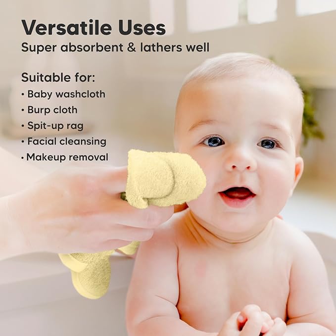 6-Pack Baby Washcloths – Soft Absorbent Viscose from Bamboo Washcloths - Image 6